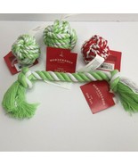 Wondershop Braided Rope Ball Tug Pull Dog Toy Chew Set Green Red - £19.74 GBP