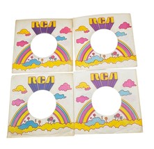 RCA Records Company Sleeve 45 RPM Vinyl Lot of 4 Rainbow Clouds 60s Retro - £8.69 GBP