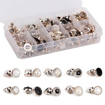 100Pcs Round Assorted Pearl Buttons, Resin White Pearl Button, Vintage C... - £15.75 GBP
