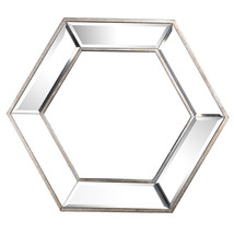 Silver Mirror Framed Hexagonal Wall Mirror 18&quot;X20.5&quot; - £63.30 GBP
