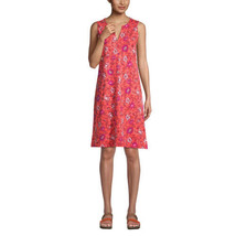 Lands&#39; End Womens Cotton Jersey Sleeveless Swim Cover-up Dress, Small, Pink - £31.38 GBP