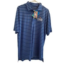 Los Angeles Clippers Columbia Golf Omni-Wick Polo Men&#39;s L Blue Striped New NWT - £37.78 GBP