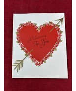 VTG  Gibson Be My Valentine Card 1950s Heart SIGNED Ephemera 5&quot; x 6&quot; - $7.87