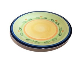 Thomson Pottery ELIESSE 10&quot; Dinner PLATE Floral Cobalt Blue Bands  Hand Painted - £4.91 GBP