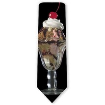New Hot Fudge Sundae Ice Cream Necktie Man Chocolate Cherry On Top Neck Tie - £10.31 GBP
