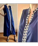 Vintage 70s Lorraine Egyptian Art Deco Style Nylon Nightgown Dress M - $44.64 CAD