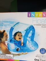 Intex Baby FLOAT Blue Stingray w/Canopy Ages 1-2 Max Weight 25lbs pool, Beach,   - £16.02 GBP