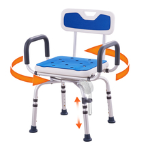 VEVOR Shower Chair, 360° Swivel, Armrest Backrest Non-Slip Adjustable 40... - €70,40 EUR