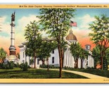 State Capitol Confederate Monument Montgomery Alabama AL Linen Postcard H24 - $3.91