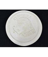Vintage Chalkware Plaster Cleopatra Round Relief Plaque Signed - $98.95
