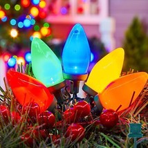 C9 LED Christmas String Lights 66ft Multi Color Outdoor Lights String with 100 S - £73.38 GBP