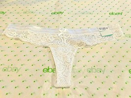 Rue 21 Women&#39;s Cheeky Thong Panties MEDIUM White Lace Sexy Thongs New - £8.25 GBP