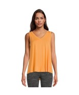 Time and Tru Women&#39;s High-Low V-Neck Tank Top Sleeveless Jersey Knit Orange - $281.15 MXN