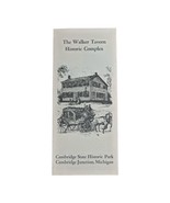 Vtg Walker Tavern Historic Complex Cambridge Junction Michigan Travel Br... - $9.89