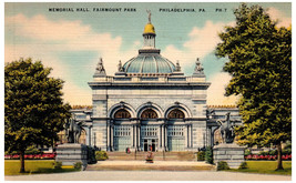 Postcard Memorial Hall Centennial District West Fairmount Park Philadelphia PA - £4.69 GBP