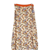 Foxiedox Skirt Women&#39;s Medium Lined Flared Midi Side Zip &amp; Slit Peach Floral NEW - £42.65 GBP