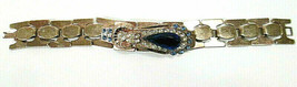 Vintage Art Deco Style Blue Rhinestone Bracelet Needs TLC Repair Craft C... - £11.06 GBP