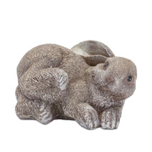 Set Of Four 4&quot; Gray and Brown Polyresin Rabbit Figurine - £40.93 GBP