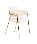 LeisureMod Dining Chair, Upholstered in Velvet with Gold Powder-Coated S... - $324.36 CAD