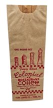 Colonial Restaurant Coffee Unused Paper Bag York Coffee Company PA penns... - £5.36 GBP