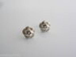 Tiffany &amp; Co Silver Flower Weave Knot Earrings Studs Rare Love Gift Anni... - $268.00
