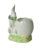 Easter Egg Cup Holder Bunny Rabbit Anthropomorphic Bunnies Basket Porcel... - £23.70 GBP