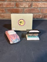 1954 Cadillac Convertible Car &amp; Drive In 4-1/2&quot; long Salt n Pepper Shaker  #442 - £17.66 GBP