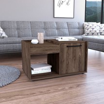 Velvet Coffee Table: Open Shelf &amp; Single Door Storage - $1,490.48 MXN