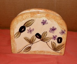 Simply Tuscan Napkin Holder Ceramic Hand Painted 7858 Scotts Collection NIB 239X - £5.18 GBP