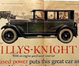 1925 Willys Knight Overland Motors XXL Advertisement 14 x 22 Automobilia - $1,310.73 MXN