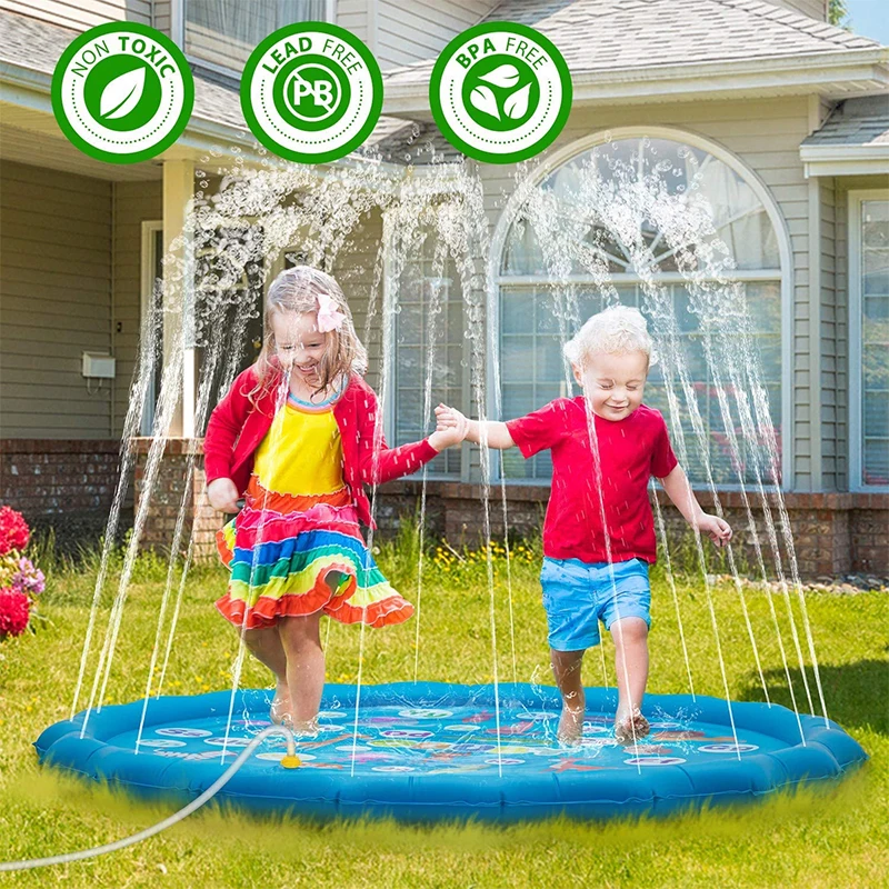 Splash Pad for Kids Outdoor Water Toys Chilfren Sprinklers Play Mat for Backyard - £18.95 GBP+