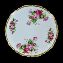 Royal Austria OEG Hand Painted Roses Decorative Plate Gold Rim 8.75 Inch Vintage - £6.08 GBP