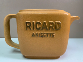 Vintage RICARD ANISETTE Pitcher Made in France Mustard Yellow Gold Water Pitcher - £35.58 GBP