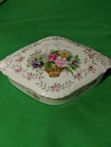 Vintage Bristol Garden L&amp;M, Trinket Box Floral Design Porcelain Gilt  - £14.53 GBP