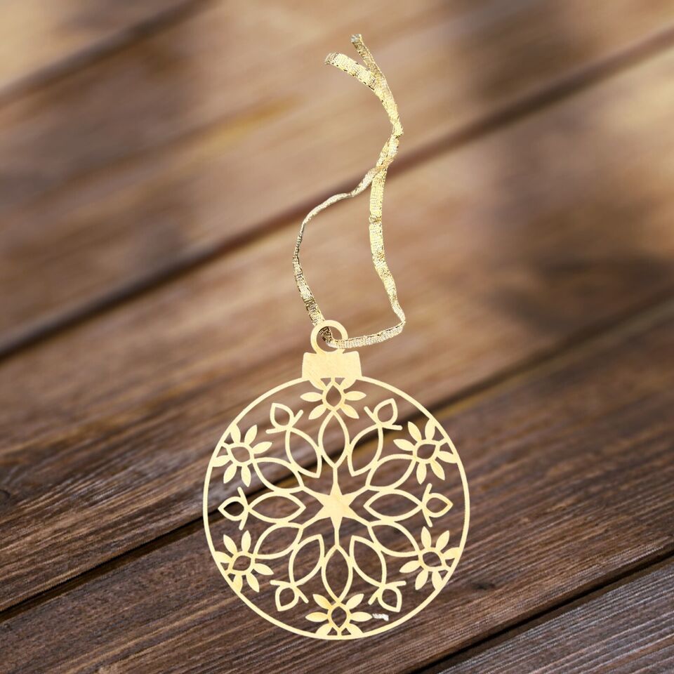 Wooden Christmas ornament snowflake Holiday gift Home decor 4&quot; with gift... - $5.45