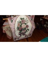 Vintage Wall Tapestry Made In Belgium ROSES WOOD ROD TOP BOTTOM - €51,93 EUR