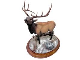 Danbury Mint Winter Call Elk Sculpture &amp; Base Bruce Miller &amp; Curtis Chri... - £62.44 GBP
