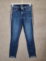 Abercrombie Fitch Harper Low Rise Ankle Jean Women 27 4 Long Side Stripe... - $24.62