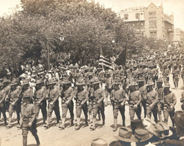 El Paso Texas WWI RPPC US Army Troops Hotel Angelus Regimental Flag - £26.84 GBP