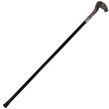 37"Dragon Wild Fighting Walking Cane Black Staff Glossy Finish Steel Shaft Stick image 3
