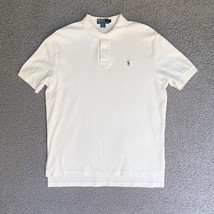 Polo Ralph Lauren Shirt Adult Large White Cotton Golf Preppy Rugby Casual Mens - £22.59 GBP