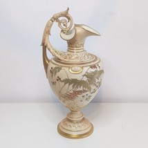 Royal Worcester Porcelain Ewer in Gilded Blush Ivory, 1309, Victorian, Antique - £708.15 GBP
