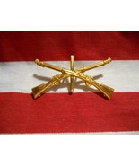 US ARMY CROSS RIFLE INSIGNIA 1/I PRONG REVERSE SIDE UNKNOW ERA - £6.90 GBP
