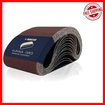 Aluminum Oxide Sanding Belts 4x24 Inch - 15 Piece Grit Assortment - $29.69