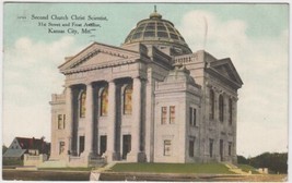 Kansas City Missouri MO Postcard 1910 Second Church Christ Scientist  - £2.33 GBP