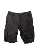 NYDJ Womens Shorts Black Linen Blend Bermuda Walking Size 6 - £10.73 GBP