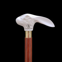 Handmade White Rabbit Head Handle vintage Designer Wooden Walking Cane Stick. - £15.78 GBP+