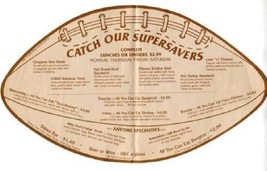 Football Shaped Menu Catch Our Supersavers - £11.80 GBP
