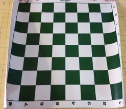 US Chess Vinyl Chess Board Roll up Travel A-H / 1-8 Green Cream Game Board - £14.51 GBP