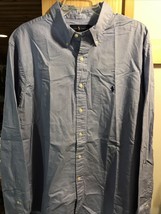 Ralph Lauren Vintage Men’s 18 46 Blue Check Long Sleeve Button Down Cotton Shirt - £19.08 GBP